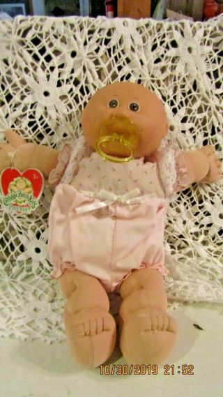 Vtg 2008 Cabbage Patch Kids Preemie Doll Brown Eyes With Tag & Pacifier