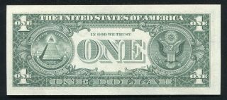 1974 $1 FEDERAL RESERVE NOTE “COMPLETE BACK TO FACE OFFSET PRINTING ERROR” UNC 2