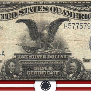 1899 $1 Silver Certificate Bill Black Eagle Fr 236 R57757974a