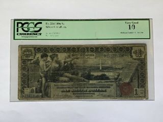 Fr 224 1896 $1 Silver Certificate Pcgs Graded 10 Note George Martha Washington