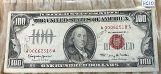 1966 $100 Red Seal U.  S.  Note - Hc10