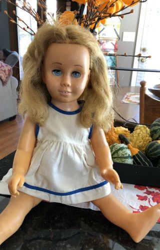 1961 Mattel Chatty Cathy 20 " With Pull String Talks Garbled