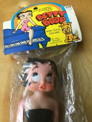 Vtg 1960s Betty Boop Doll Made In Hong Kong Cellophane Package