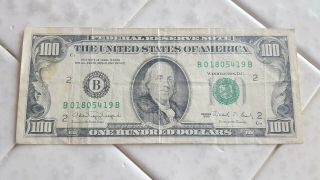 U.  S.  Federal Reserve Note 100 Dollar Bill 1990