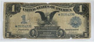 1899 $1 Silver Certificate Star Note B Block Fr.  232 Black Eagle Circulated