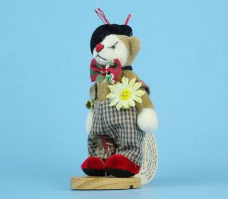 Ganz Cottage Collectibles Miniature Teddy Bear Hobo Clown With Tags & Stand
