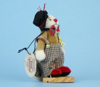 Ganz Cottage Collectibles MINIATURE TEDDY BEAR Hobo Clown With Tags & stand 2