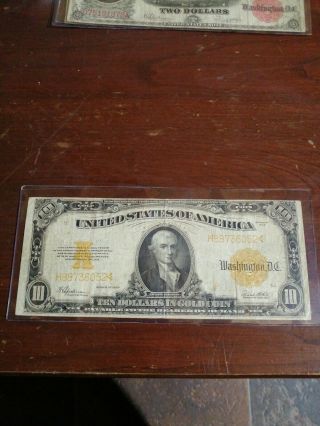 Series Of 1922 ($10) Ten Dollar Gold Note / Gold Seal