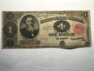 1891 $1 Treasury Note - Bruce/roberts - Vg/f