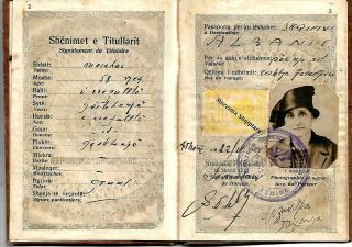 Albania,  Greece,  Italy:1929 Travel Document Franked With Albanian Fiscal Stamp