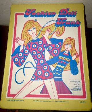 70s Fashion Doll Trunk Vtg Barbie Sindy Darci 11.  5 - 12.  5 Dolls Tara Toy Corp Case