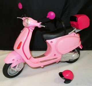 Mattel Barbie 2008 Pink Vespa Scooter W/ Helmet