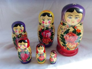 5 Piece Nesting Doll Set Art C7 - 405 Made In Russia