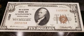 1929 $10 And $20 Bank Notes Allentown,  Pennsylvania