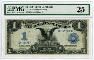 1899 Fr.  230 $1 United States " Black Eagle " Silver Certificate - Pmg Very Fine 25