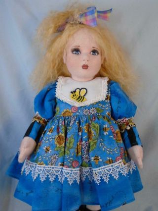 American Beauty Doll Artist Shirley Peck Cloth Jointed Hunny & Bee Bear 2/5
