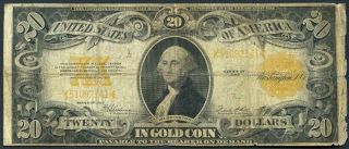 1922 Us $20 Dollar Gold Certificate Fr 1187 Speelman / White Large Size Note