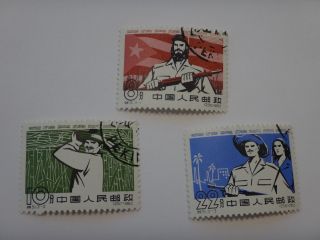 Pr China 1962 S51 Cto Nh Gum Support Heroic Country Set 3 Sc615 - 617