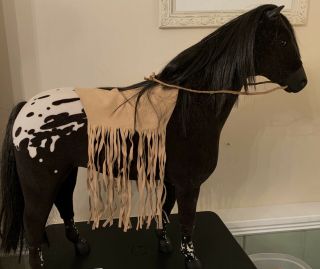 American Girl Doll Kaya Appaloosa Horse With Fringed Saddle And Fur,  Vguc