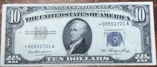 Series 1953 $10 Silver Certificate Star Note Xf,
