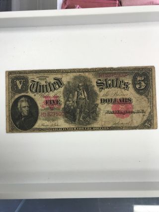 Five Dollars ($5) Series Of 1907 United States Note - Legal Tender H13275900