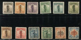 Roc China Stamp 1924 Junk 2nd Peking Print Use In Sinkiang 12 Stamps
