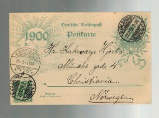 1900 Karlsruhe Germany Sunrise Postal Stationery Postcard Cover To Norway