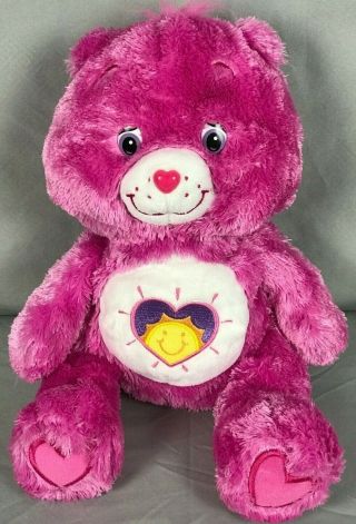 Care Bears Bright Pink Shine Bright Bear 13 " Stuffed Animal Plush 2006 Heart Sun