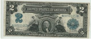 1899 $2.  00 Silver Certificate - Color - Great Shape