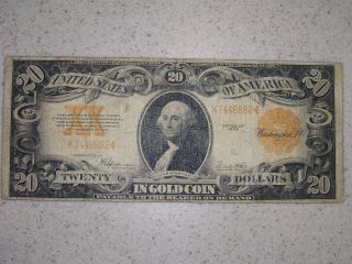 Twenty Dollars - 1922 Series Gold Certificate - Large Size Note