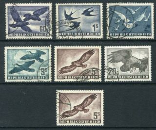Austria 1950 - 53 Airmail Birds To 20s 7 Stamps