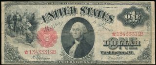 1917 $1 Legal Tender Star Note Speelman/white Sigs.  Vg/f Fr 39