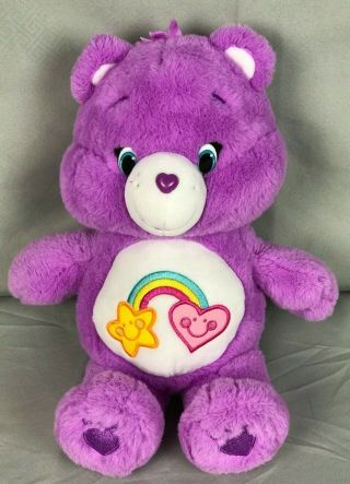 Care Bears Purple Share Bear 13 " Stuffed Animal Plush Lollipops Just Play 2014