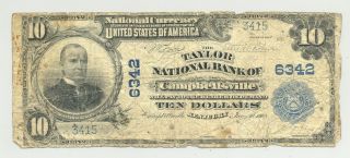 $10 Series 1902 Taylor National Bank Campbellsville,  Kentucky 6342