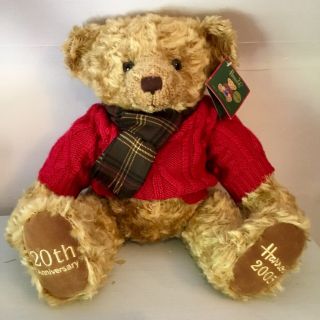 Harrods 2005 20th Anniversary 13 " Christmas Bear Foot Dated W/tags Limited