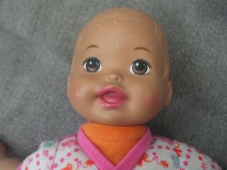 13 " Fisher Price Mattel Little Mommy Doll Dark Brown Eyes Molded Hair