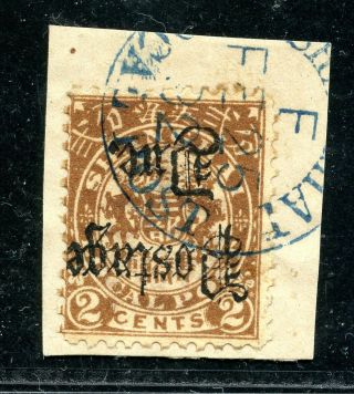 1892 Shanghai Postage Due Ovpt Inverted On 2cts On Piece Chan Lsd7a