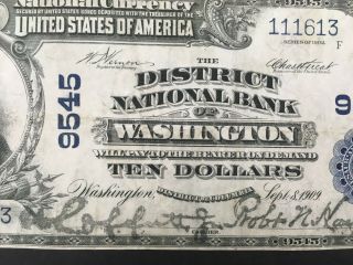 Usa 10 Dollars 1902 (1909) National - - Washington D.  C.  - Ch,  9545 - - Crisp