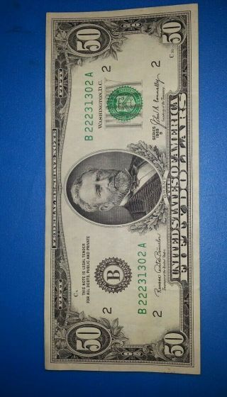 1969 B $50 Frn Federal Reserve Note York