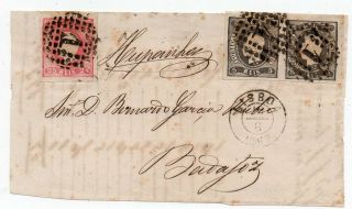 1867 Portugal To Spain Front Cover,  Fantastic Franking,  Scarce,  Wow