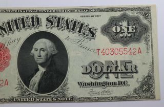 1917 $1 One Dollar United States Note FR 39 Speelman - White High Gr Horse Blanket 3