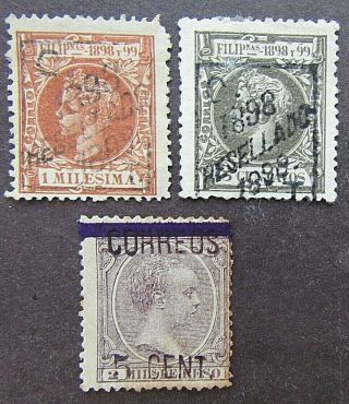 Philippines - Scarce 1898 Minandao Overprints