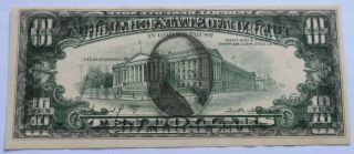 1977 A $10 Federal Reserve Error Note,  Repeated Over Strikes On Reverse (291651q