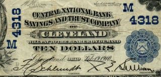 1902 $10 National Bank Note Third Charter Plain Bank Charter 4318 Cleveland Ohio