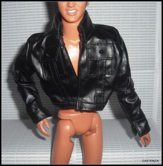 Top Ken Doll Mattel Elvis Presley Faux Leather Black Jacket Coat Accessory Item