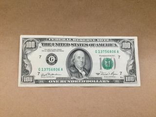 1981 (g) $100 One Hundred Dollar Bill Federal Reserve Note Old Crisp