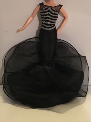 Dress Silkstone Barbie 40th Anniversary Doll Black Silver Evening Dress Gown