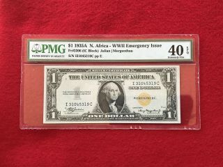 Fr - 2306 1935 A Series North Africa Wwii $1 Silver Certificate Pmg 40 Epq Xf