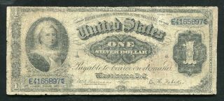 Fr.  222 1891 $1 One Dollar “martha” Silver Certificate Currency Note (b)