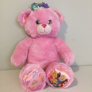 Build A Bear 16 " Plush Disney Pink Princess Bear With Purple Crown